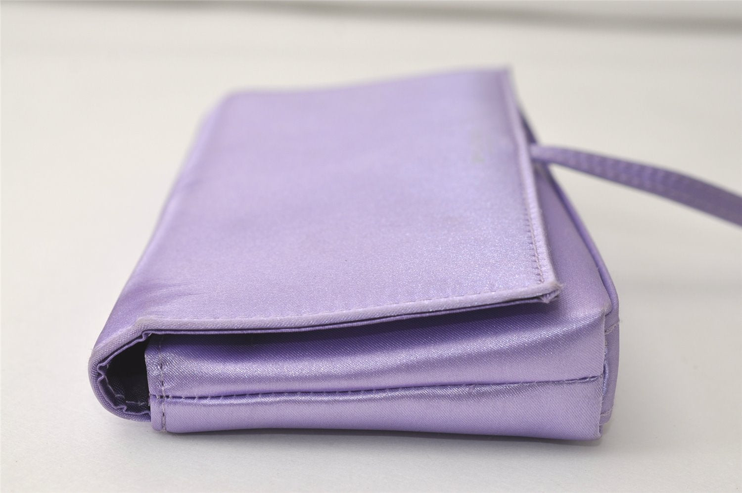 Authentic BVLGARI Vintage Clutch Hand Bag Pouch Purse Polyester Purple 0209K