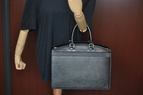 Authentic Louis Vuitton Epi Riviera Hand Bag Black M48182 LV 0210H