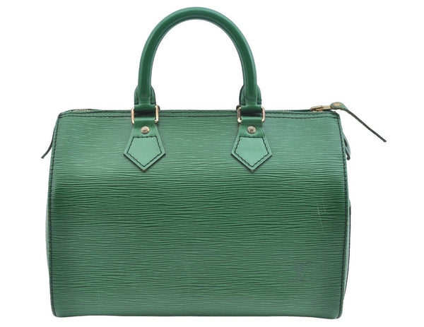 Authentic Louis Vuitton Epi Speedy 25 Hand Boston Bag Green M43014 LV 0211H