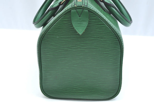 Authentic Louis Vuitton Epi Speedy 25 Hand Boston Bag Green M43014 LV 0211H