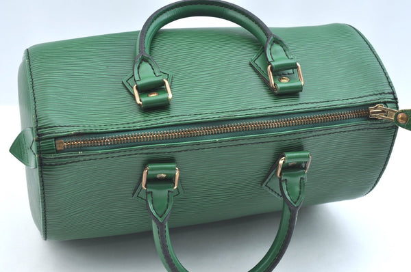 Authentic Louis Vuitton Epi Speedy 25 Hand Boston Bag Green M43014 LV 0211H