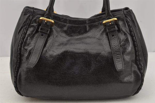 Authentic PRADA Vintage Leather 2Way Hand Tote Bag Purse Black Junk 0211J