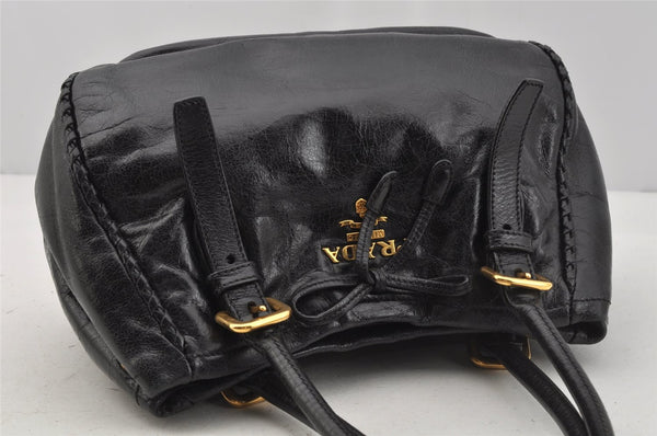 Authentic PRADA Vintage Leather 2Way Hand Tote Bag Purse Black Junk 0211J