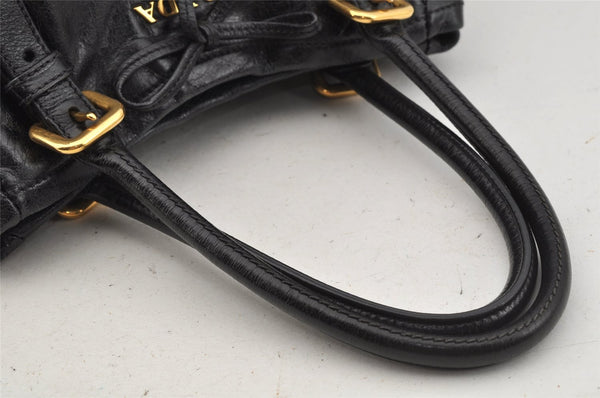 Authentic PRADA Vintage Leather 2Way Hand Tote Bag Purse Black Junk 0211J