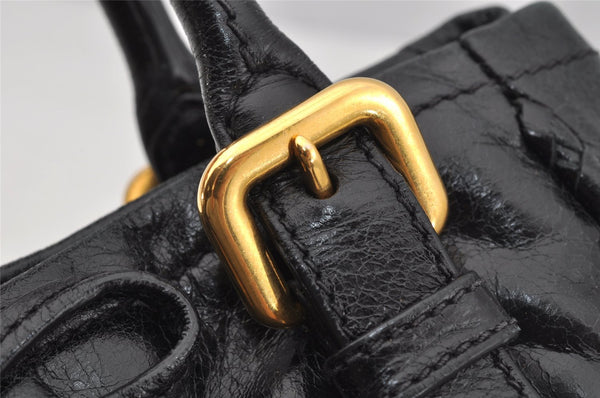 Authentic PRADA Vintage Leather 2Way Hand Tote Bag Purse Black Junk 0211J