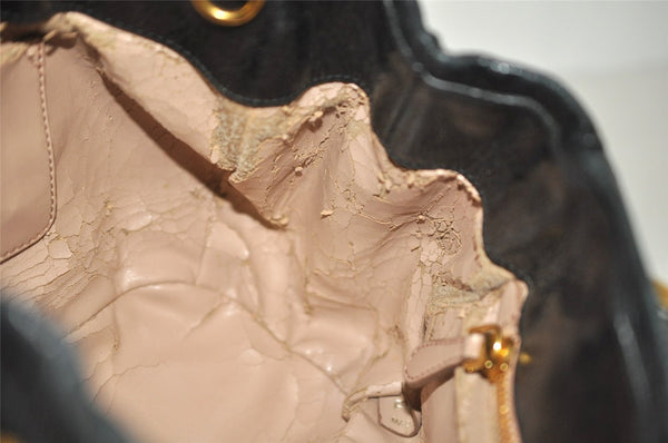 Authentic PRADA Vintage Leather 2Way Hand Tote Bag Purse Black Junk 0211J