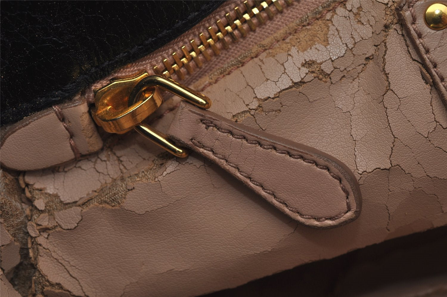 Authentic PRADA Vintage Leather 2Way Hand Tote Bag Purse Black Junk 0211J