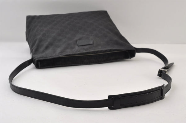 Authentic GUCCI Shoulder Cross Body Bag GG Nylon Leather 308840 Black 0212J