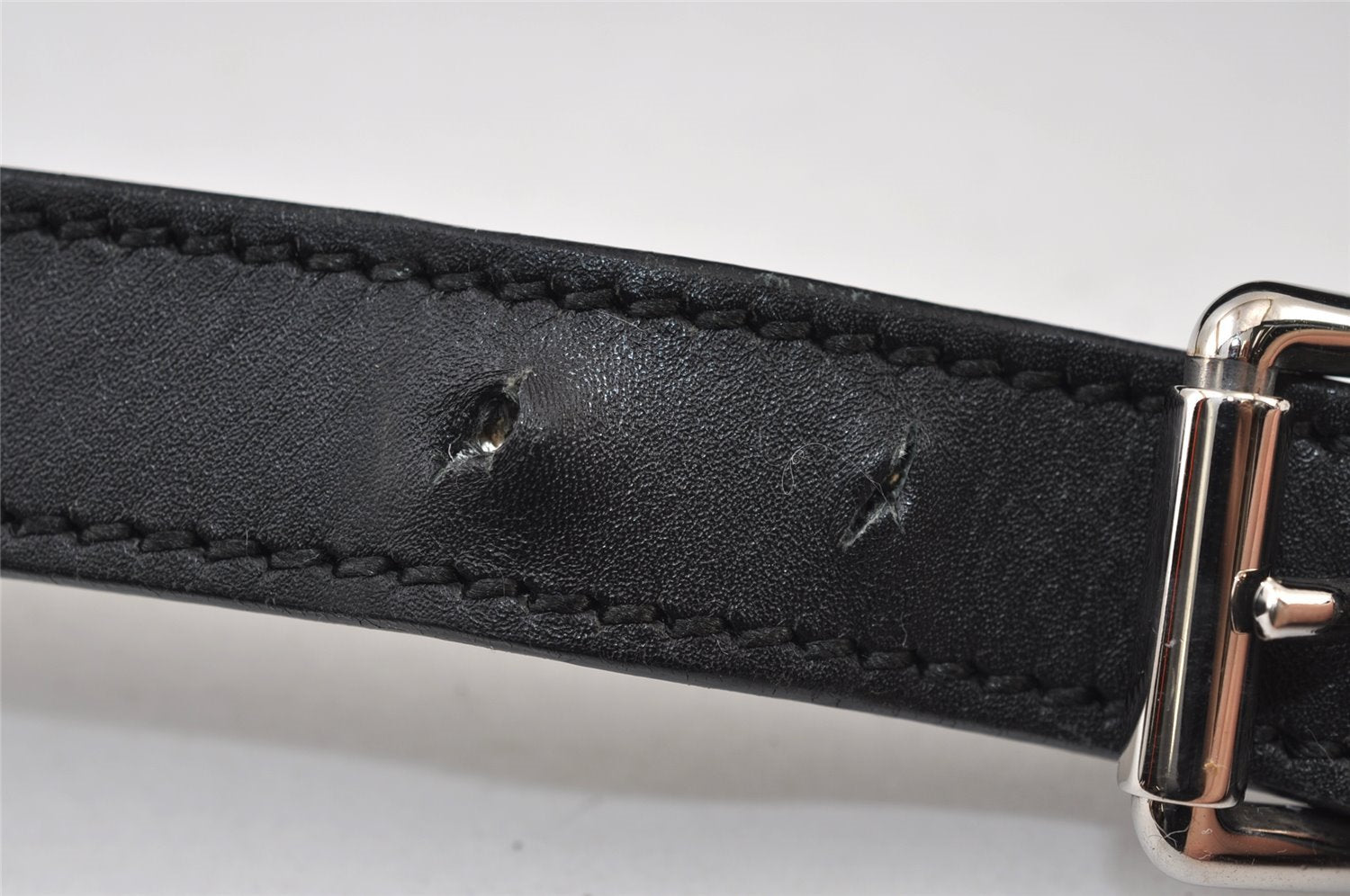 Authentic GUCCI Shoulder Cross Body Bag GG Nylon Leather 308840 Black 0212J