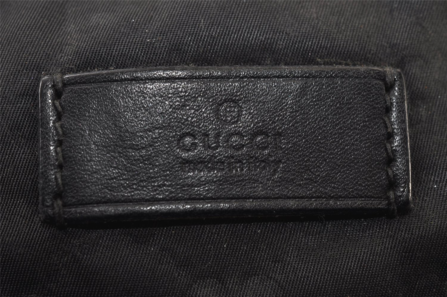 Authentic GUCCI Shoulder Cross Body Bag GG Nylon Leather 308840 Black 0212J