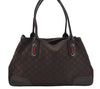 Authentic GUCCI Web Sherry Line Tote Bag GG Nylon Leather 293592 Brown 0213J