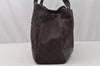 Authentic GUCCI Web Sherry Line Tote Bag GG Nylon Leather 293592 Brown 0213J