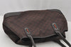 Authentic GUCCI Web Sherry Line Tote Bag GG Nylon Leather 293592 Brown 0213J