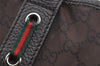 Authentic GUCCI Web Sherry Line Tote Bag GG Nylon Leather 293592 Brown 0213J