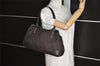 Authentic GUCCI Web Sherry Line Tote Bag GG Nylon Leather 293592 Brown 0213J