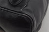 Authentic GUCCI Vintage Bamboo Drawstring Backpack Leather Black 0213K