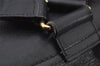 Authentic GUCCI Vintage Bamboo Drawstring Backpack Leather Black 0213K