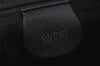 Authentic GUCCI Vintage Bamboo Drawstring Backpack Leather Black 0213K