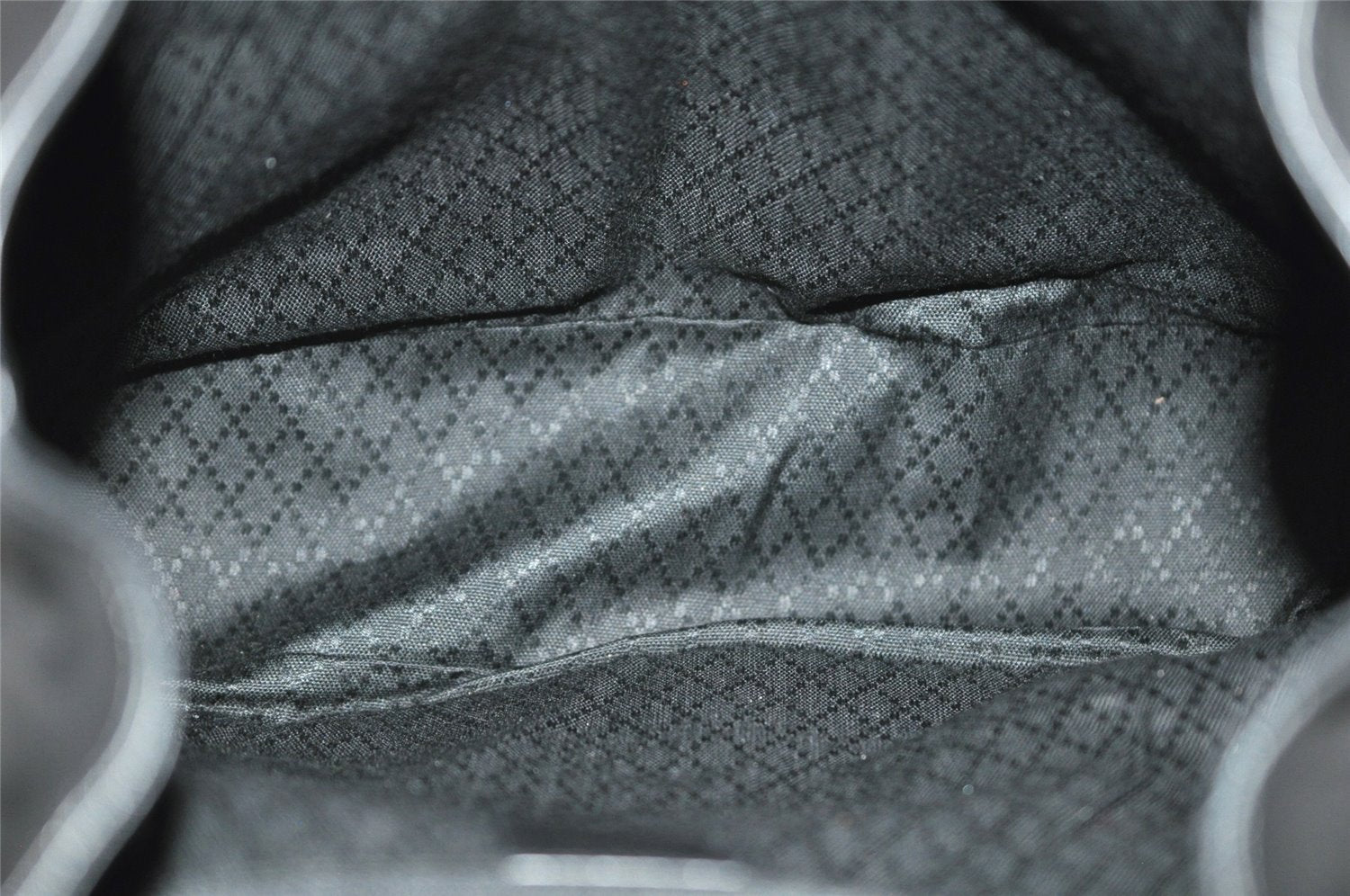 Authentic GUCCI Vintage Bamboo Drawstring Backpack Leather Black 0213K