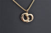 Authentic Christian Dior Gold Tone Chain Pendant Necklace CD 0214K