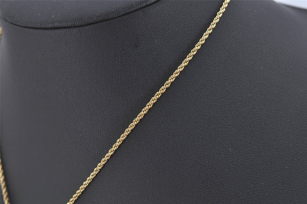 Authentic Christian Dior Gold Tone Chain Pendant Necklace CD 0214K