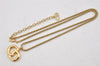 Authentic Christian Dior Gold Tone Chain Pendant Necklace CD 0214K