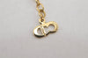 Authentic Christian Dior Gold Tone Chain Pendant Necklace CD 0214K