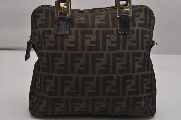 Authentic FENDI Zucca 2Way Shoulder Hand Bag Canvas Leather Brown Junk 0215K