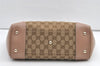 Authentic GUCCI Mayfair Hand Tote Bag GG Canvas Leather 257061 Brown 0216K