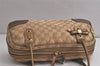 Authentic GUCCI Princy Ribbon GG Canvas Leather Hand Bag 161720 Beige 0217K