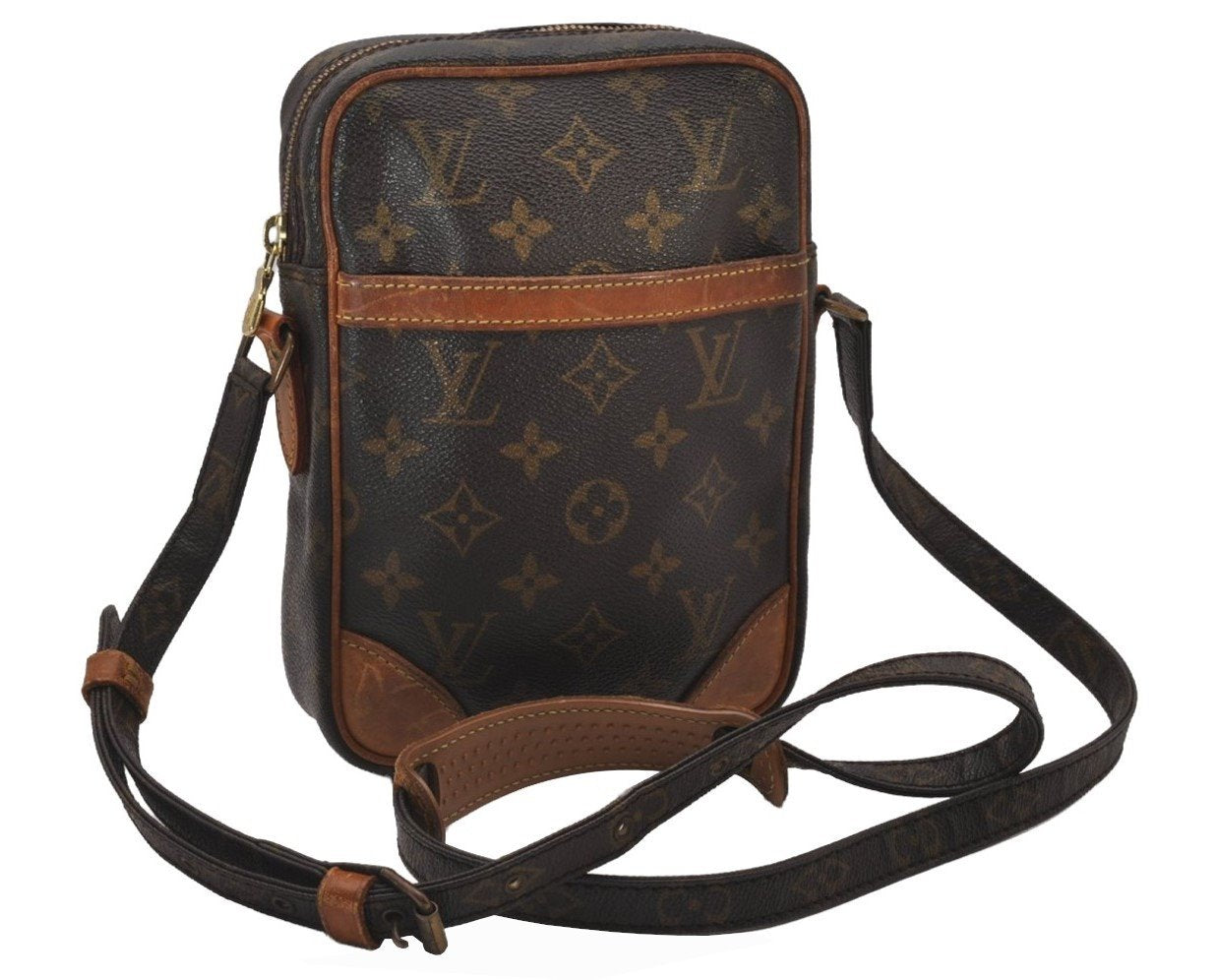 Authentic Louis Vuitton Monogram Danube Shoulder Cross Body Bag M45266 LV 0218J