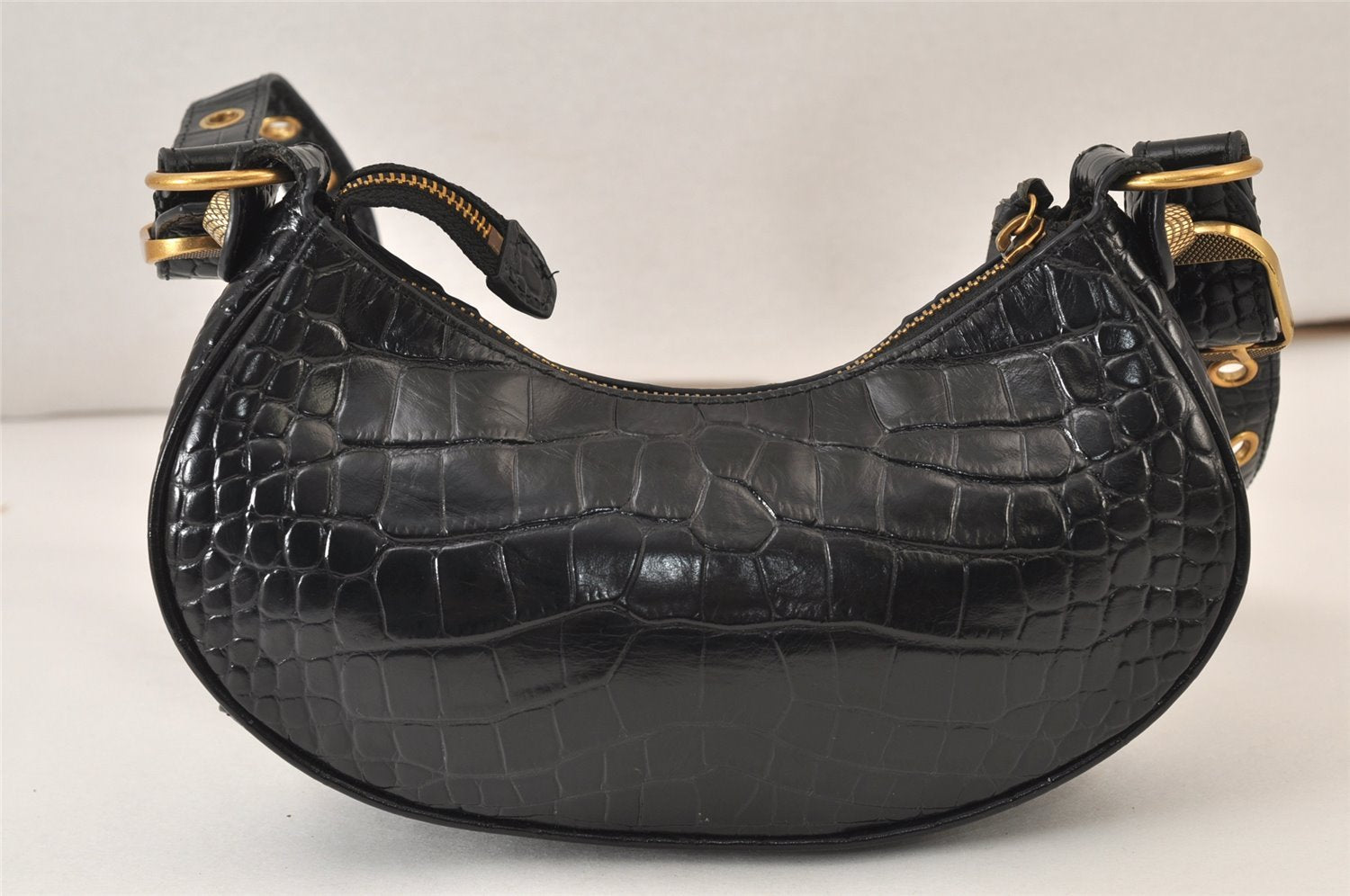 Authentic BALENCIAGA Le Cagole Xs Shoulder Cross Bag Leather 671809 Black 0218M