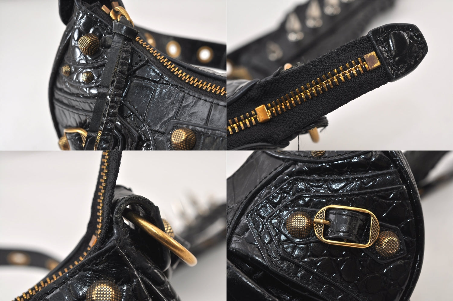 Authentic BALENCIAGA Le Cagole Xs Shoulder Cross Bag Leather 671809 Black 0218M