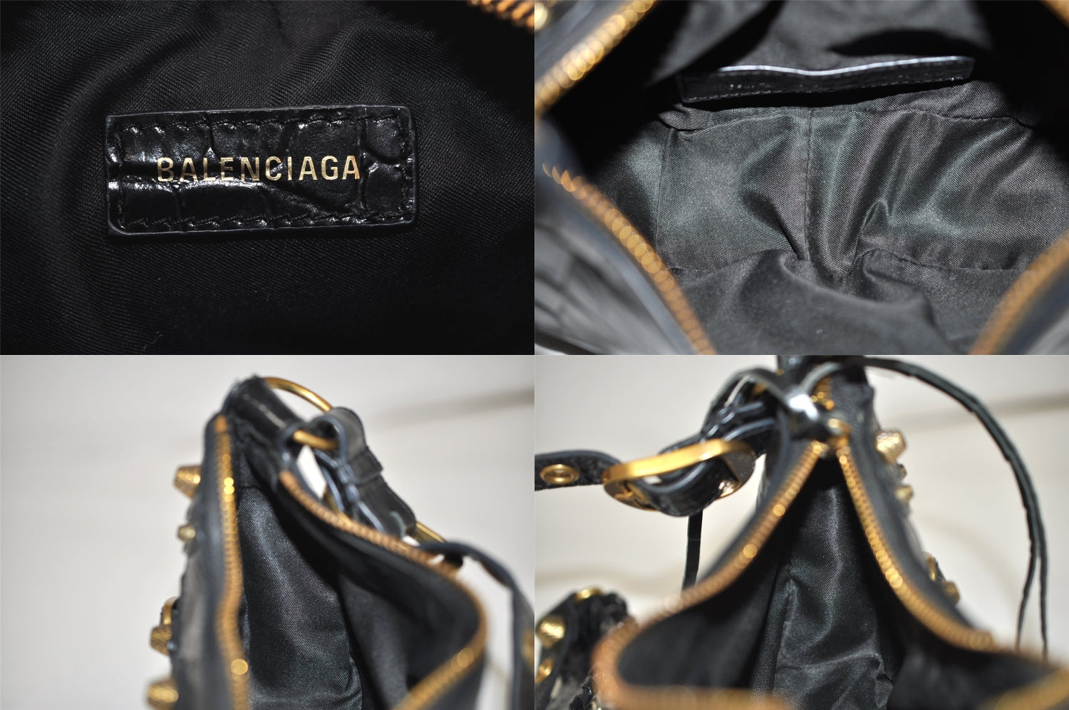 Authentic BALENCIAGA Le Cagole Xs Shoulder Cross Bag Leather 671809 Black 0218M