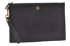 Authentic GUCCI GG Marmont Double G Clutch Hand Bag Leather 475317 Black 0219K