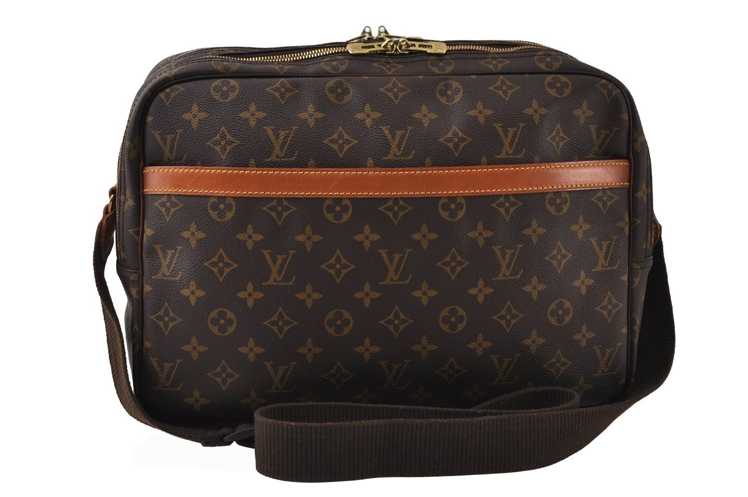 Authentic Louis Vuitton Monogram Reporter GM Shoulder Cross Bag M45252 LV 0220J