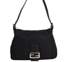 Authentic FENDI Mamma Baguette Shoulder Hand Bag Jersey Leather Black Junk 0220K