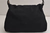 Authentic FENDI Mamma Baguette Shoulder Hand Bag Jersey Leather Black Junk 0220K