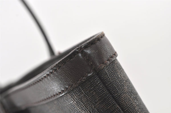 Authentic GUCCI Vintage Shoulder Tote Bag GG PVC Leather 336777 Brown 0221K