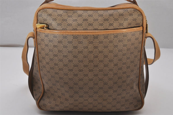 Authentic GUCCI Micro GG PVC Leather Shoulder Cross Body Bag Brown Junk 0223J