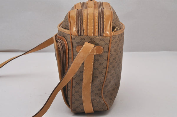 Authentic GUCCI Micro GG PVC Leather Shoulder Cross Body Bag Brown Junk 0223J