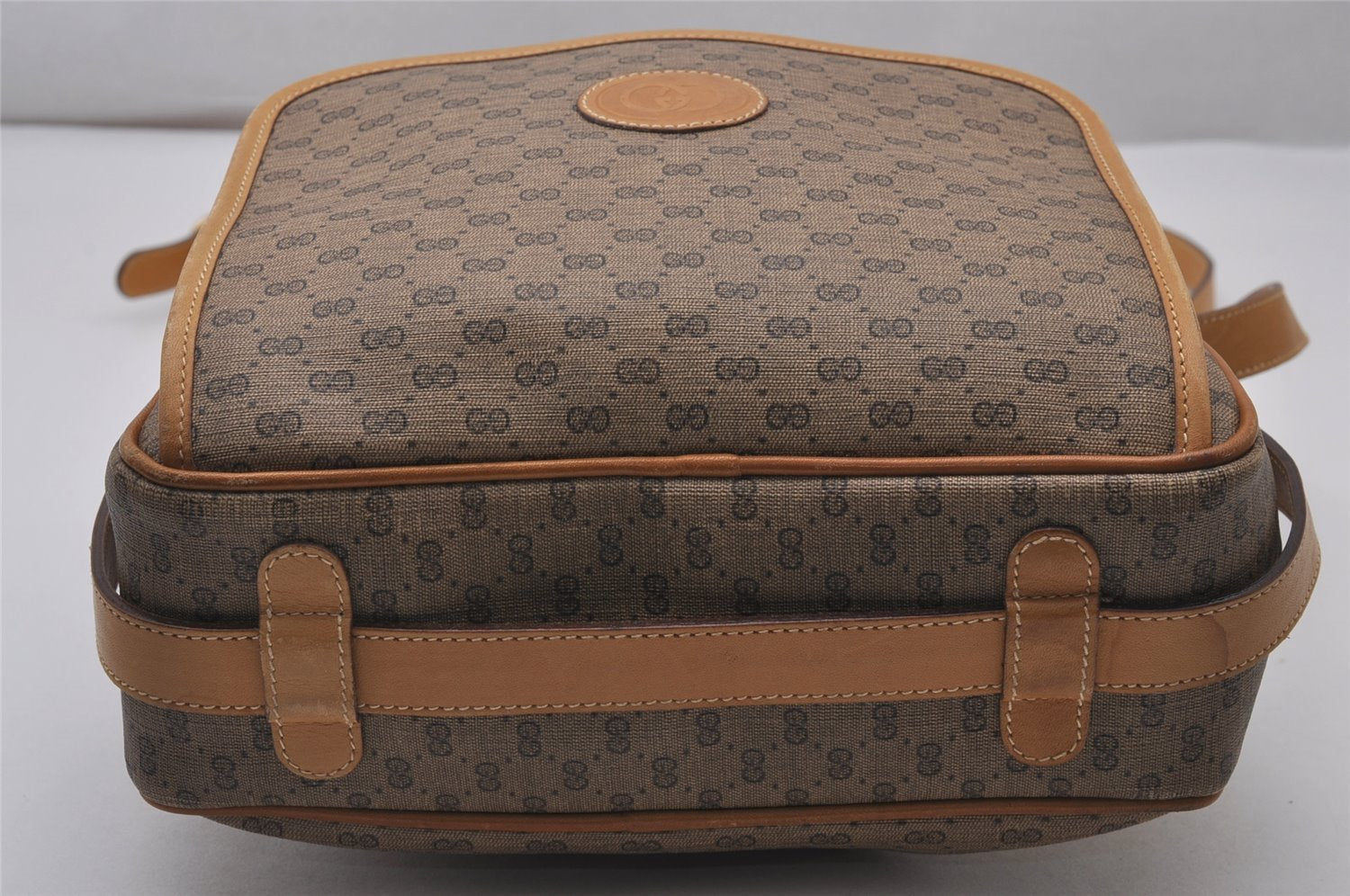 Authentic GUCCI Micro GG PVC Leather Shoulder Cross Body Bag Brown Junk 0223J