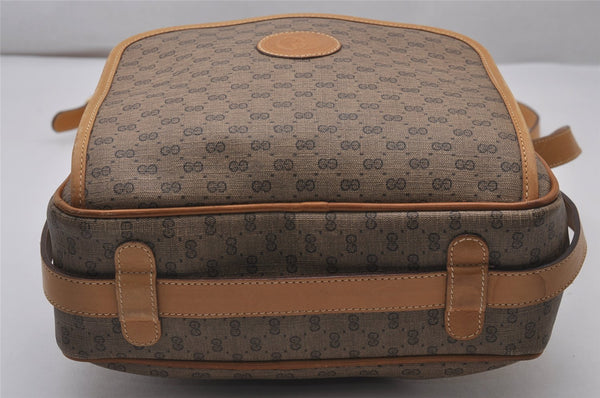 Authentic GUCCI Micro GG PVC Leather Shoulder Cross Body Bag Brown Junk 0223J