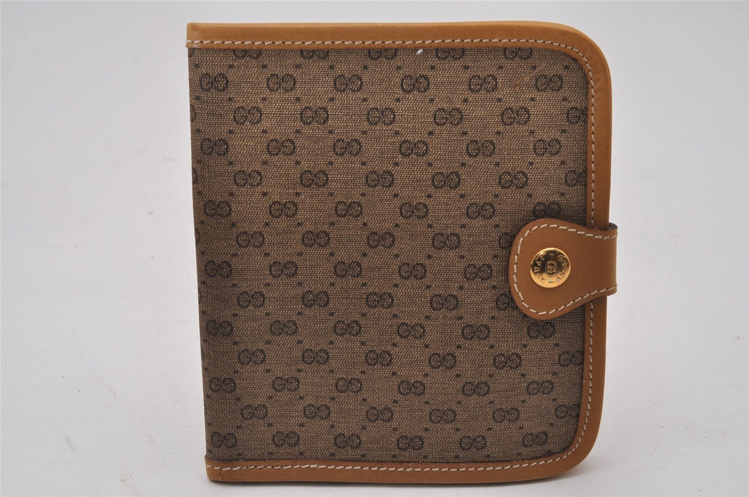 Authentic GUCCI Micro GG PVC Leather Shoulder Cross Body Bag Brown Junk 0223J