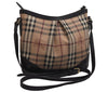 Authentic BURBERRY Nova Check Shoulder Cross Body Bag PVC Leather Beige 0223K