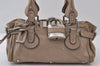 Authentic Chloe Vintage Mini Paddington Leather Hand Bag Purse Beige 0224J