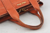 Authentic MIU MIU Vintage Leather 2Way Shoulder Hand Bag Purse Orange 0231J