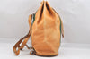 Authentic GUCCI Web Sherry Line Drawstring Backpack Leather Beige Junk 0233J