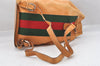Authentic GUCCI Web Sherry Line Drawstring Backpack Leather Beige Junk 0233J