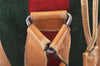 Authentic GUCCI Web Sherry Line Drawstring Backpack Leather Beige Junk 0233J